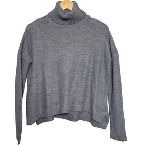 ZARA Womens Sweater Medium Knit‎ Turtleneck Gray Long Sleeve Casual